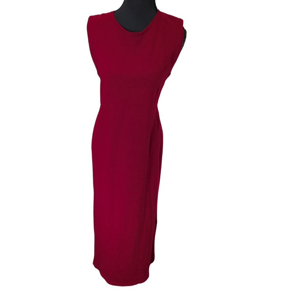 Vintage Sag Harbor Maroon Sleeveless Sweater Maxi Dress | Women's L